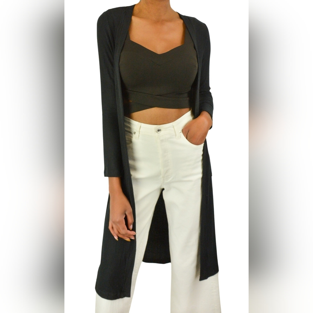 NWT open front long cardi